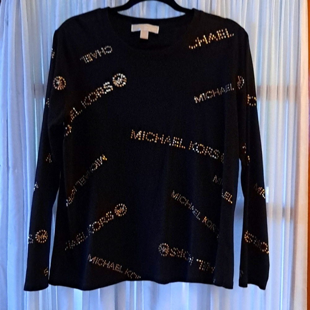 Michael Kors Embellished Long Sleeve Top